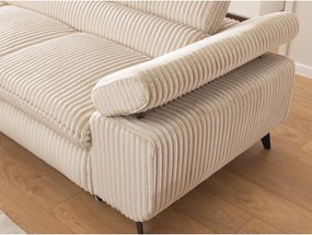 Béžová menčestrová rohová pohovka (ľavý roh/do L) Marbeya – Ropez