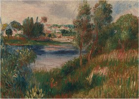 Obraz - Auguste Renoir, Landscape at Vetheuil, reprodukcia (70x50 cm)