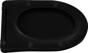 Invena Tavro, závesná misa 490x360x350 mm + WC sedadlo, QFS, čierna matná, INV-CE-71-005-Y