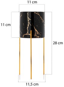 KERAMICKÝ KVETINÁČ SO STOJANOM NILA 28X11,5 CM ČIERNA