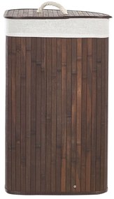 Bambusový kôš s vekom tmavé drevo MATARA Beliani
