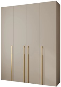 Šatníková skriňa 190 cm Carmela 50-3 (kašmír + zlatá). Akcia -21%. Vlastná spoľahlivá doprava až k Vám domov. 1126804