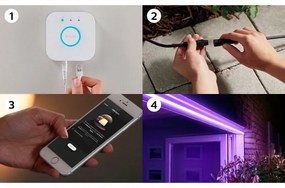 PHILIPS HUE Vonkajší šikovný LED pásik HUE s Bluetooth a funkciou RGB, 37,5 W, teplá biela-studená biela, 5m, IP