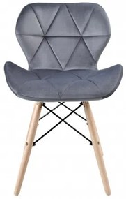Jedálenská stolička MURET zamatová, grafitová