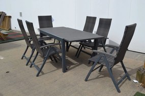 Záhradný stôl CALVIN hliník/ polywood šedý