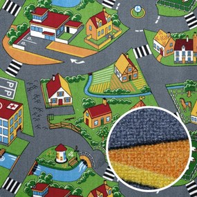 Associated Weavers, Koberec metráž Little Village 90, na mieru, šíře 3m,4m, viacfarebná, filc, detská izba