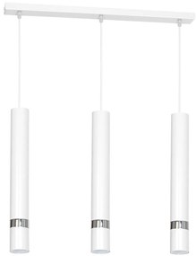 Závesné svietidlo Joker, 3x biele kovové tienidlo, w/ch