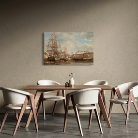 Obraz - Eugène Boudin, Festival in the Harbor of Honfleur, reprodukcia (90x60 cm)