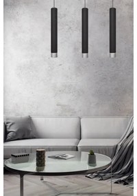 LED Luster na lanku TUBA 3xGU10/4,8W/230V čierna/lesklý chróm