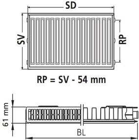 Kermi Therm X2 Profil-kompakt doskový radiátor 11 400 / 600 FK0110406