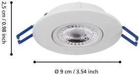 Eglo 75763 - SADA 3x LED Podhľadové svietidlo ZUJAR LED/3,4W/230V biela