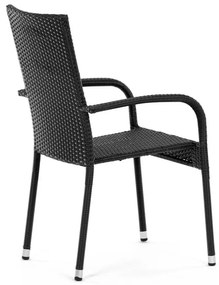 Autronic BONTEC Záhradná stolička, kov, polyratan, čierna, AZC-S2113 BK Farba: Čierna