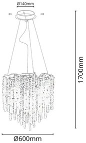 Krištáľový luster na lanku 9xG9/40W/230V zlatá