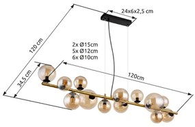Globo 56135-13H - LED luster na lankách RIHA 13xG9/3,5W/230V mosadz