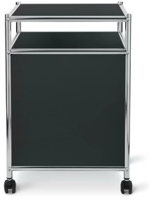 Kovový kontajner na kolieskach »CN3« s výklopnou doskou, čierny