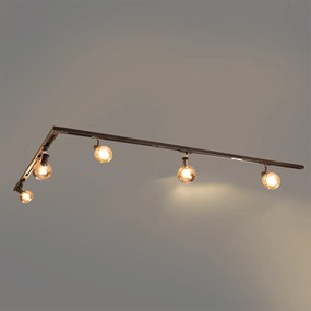 Moderný koľajnicový systém s 5 čiernymi bodovými svetlami 1-fázový - Iconic Lava