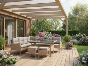 CH Súprava ratanového nábytku BERNO - béžová