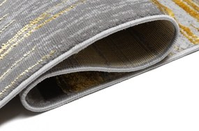 Moderný sivý koberec do obývačky so zlatým motívom Šírka: 80 cm | Dĺžka: 150 cm