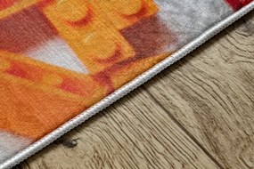 Detský koberec protišmykový BAMBINO 38480 kocky, sivý / žltý