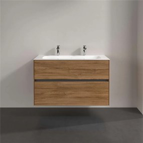 VILLEROY &amp; BOCH Collaro závesná skrinka pod umývadlo, 2 zásuvky, 996 x 498 x 603 mm, Oak Kansas, C13900RH