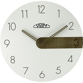 Nástenné hodiny PRIM Clear Timber 4128.00, biela 29cm