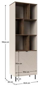 Regál Explicaba (kašmír + dub castello) . Vlastná spoľahlivá doprava až k Vám domov. 1116330