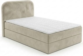 Čalúnená posteľ boxspring FORENA 90x200 cm krémová Matrac: Bonell pružinová matrac