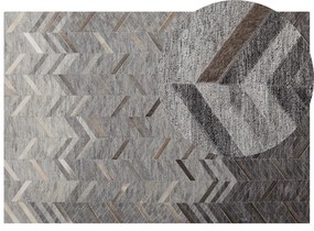 Kožený koberec 160 x 230 cm sivý ARKUM Beliani