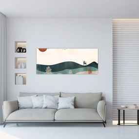 Obraz - Ilustrovaná krajina (120x50 cm)