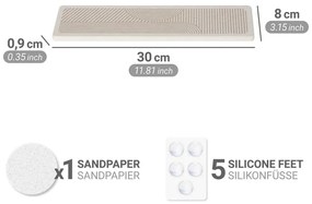 Béžová odkvapkávacia podložka na riad z kremeliny 30x8 cm Damon – Wenko