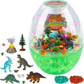 LEAN Toys Dinosaurus Terárium Kreatívna súprava Nočné svetlo Hlasové ovládanie DIY