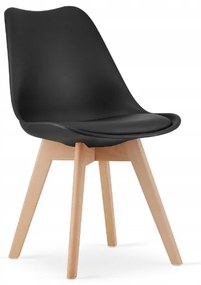 Jedálenský set 1+4, stôl KAMI 80x80 biely + stolička BALI MARK čierna