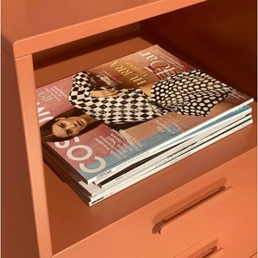 Tehlovočervený nástenný nočný stolík s 2 zásuvkami Keep by Hammel