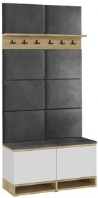 Bestent Predsieňová stena vešiaková White/ Craft/ Grey 100x213x37