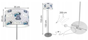 Detská stojacia lampa Cone, 1x textilné tienidlo so vzorom, (výber z 2 farieb konštrukcie), o