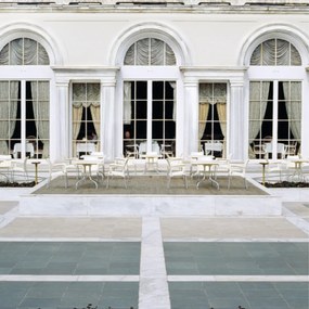 DOLCE záhradná stolička s podrúčkami white