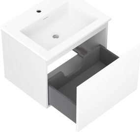 Mexen Orio, kúpeľňová skrinka 60 cm s umývadlom Otis, 1 zásuvka, biela matná, 91A10-06047-1-BF01-W18M01