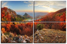 Obraz na plátne - Jesenná krajina pri západe slnka, Slovensko, Vrsatec 1260E (90x60 cm)