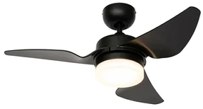 Stropný ventilátor čierny 86,7 cm vrátane LED stmievateľný s diaľkovým ovládaním - Yuki