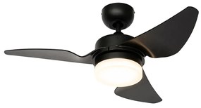 stropný ventilátor čierny vrátane LED so vzdialeným ovládaním - Yuki