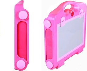 LEAN Toys Obojstranná tabuľa 2v1 na kriedu a fixky so šablónami
