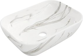 Mexen Rita, umývadlo na dosku 455x325x135 mm, biela-imitácia kameňa, 21084584