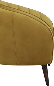 Okrové designové zamatové kreslo Almond ocher - 91*71*77cm
