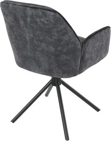 Jedálenská stolička zamatová, čierna HC-511 BK4