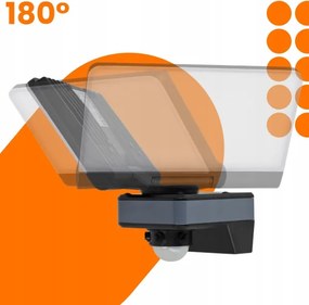 LED reflektor so snímačom pohybu a súmraku LED/44W/230V 4200K IP54 čierna
