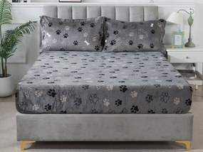 XPOSE® Mikroplyšová plachta LABKY Exclusive - sivá 180x200 cm