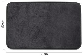 Gedy Gedy, FUZZY kúpeľňová predložka, 50x80cm, 100% polyester, protišmyk, čierna, 96FY508014
