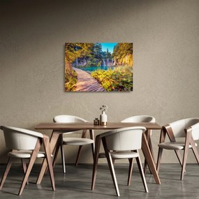 Sklenený obraz - Plitvické jazerá, Chorvátsko (70x50 cm)
