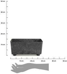 PLASTOVÝ KVETINÁČ SALVIA 28,5X17 CM IMITÁCIA BETÓNU ČIERNA