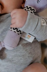 Pískátko / hryzátko babyted Zajačik plyš 25 cm, fialová